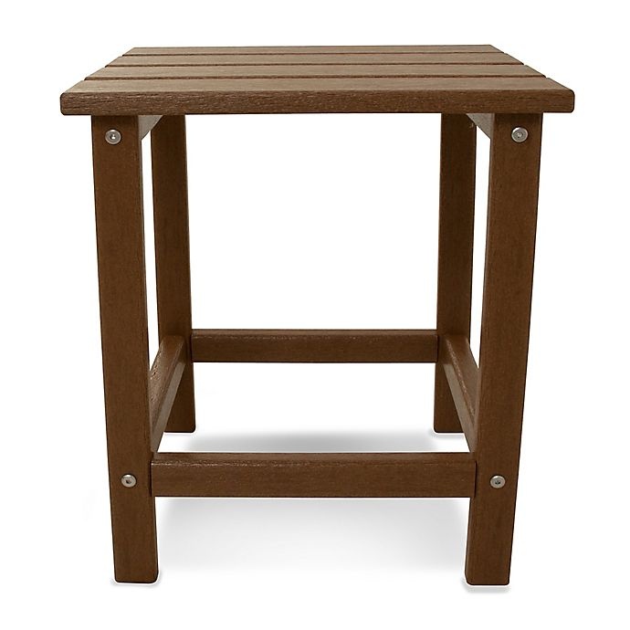 slide 2 of 2, POLYWOOD Long Island Side Table - Teak, 18 in