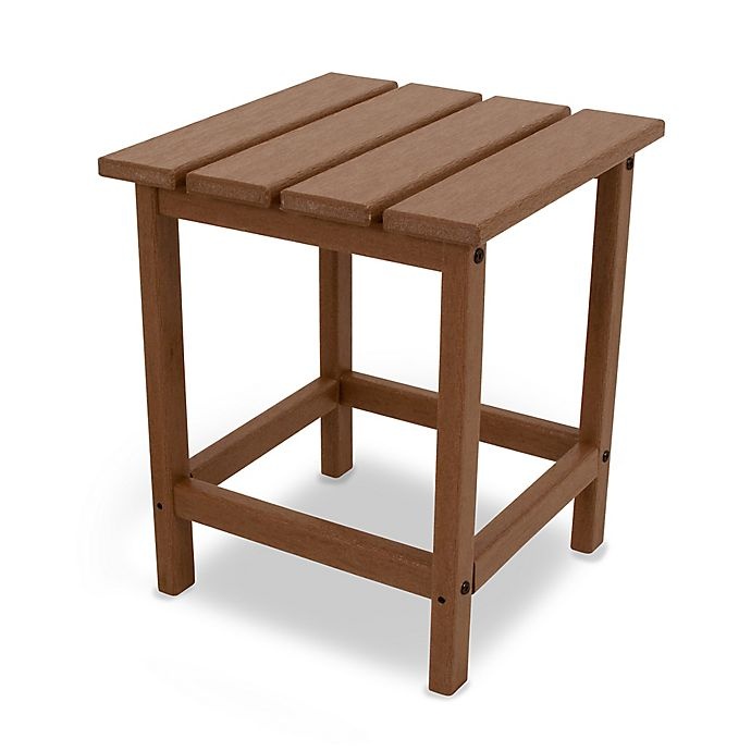 slide 1 of 2, POLYWOOD Long Island Side Table - Teak, 18 in