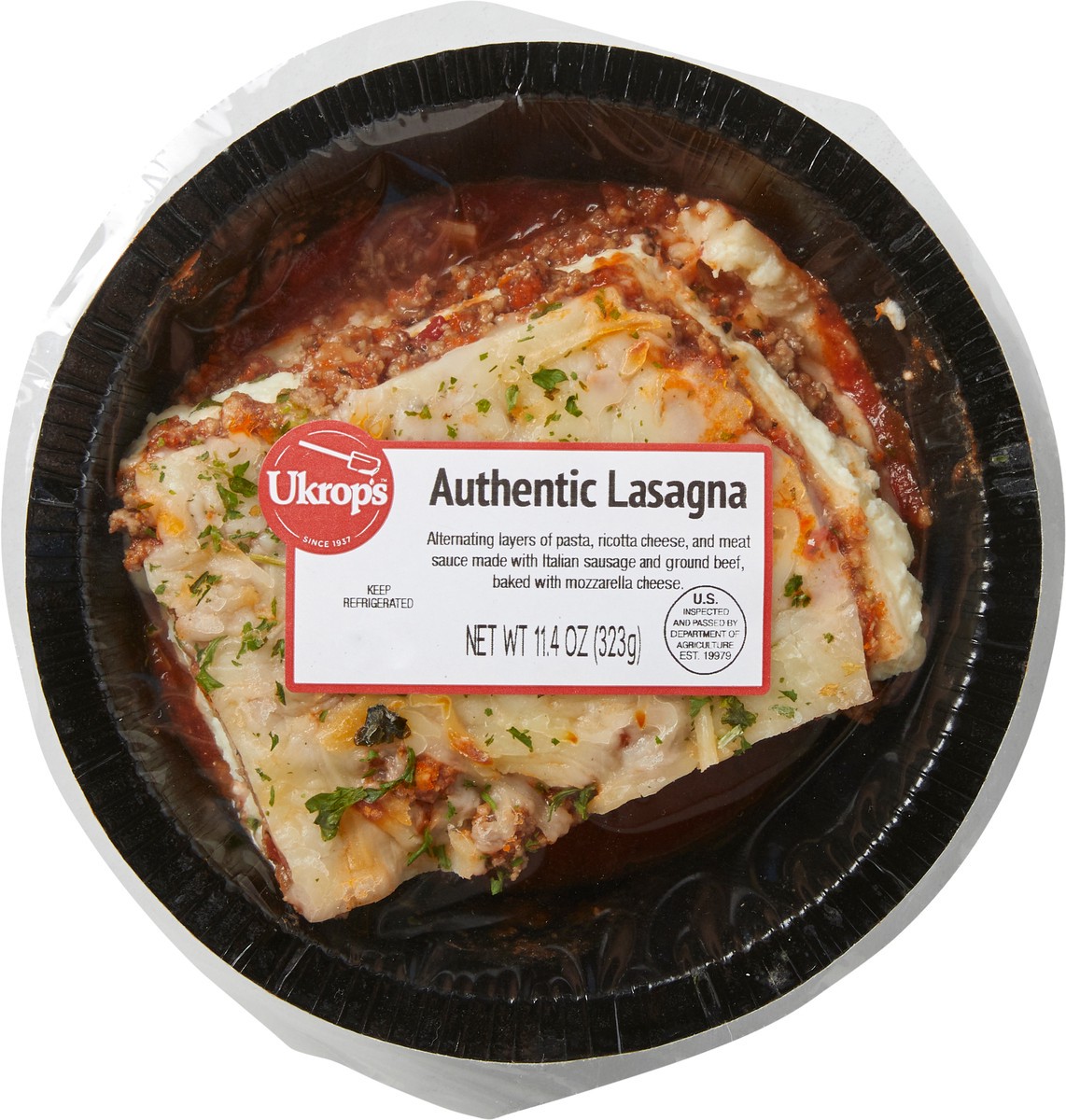 slide 1 of 8, Ukrop's Lasagna With Meat Sauce, 11.4 oz