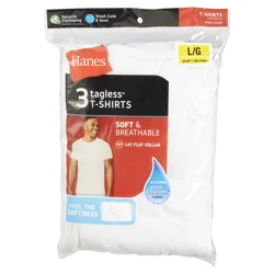 Hanes Tagless T-Shirts Large (42-44) 3 ea