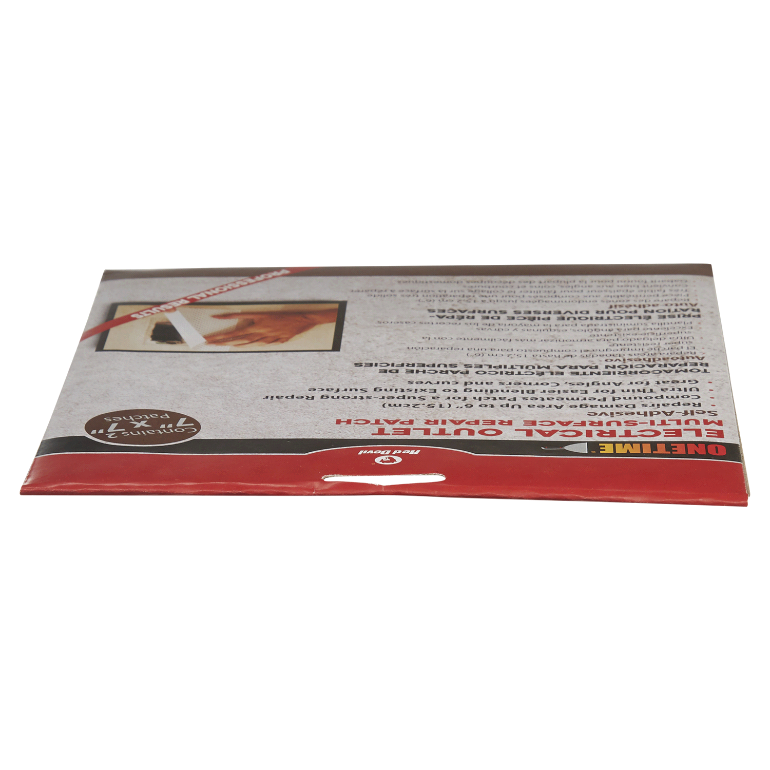 slide 5 of 5, Red Devil of ONETIME Electrical Outlet Multi-Surface Repair Patch, 2 ct