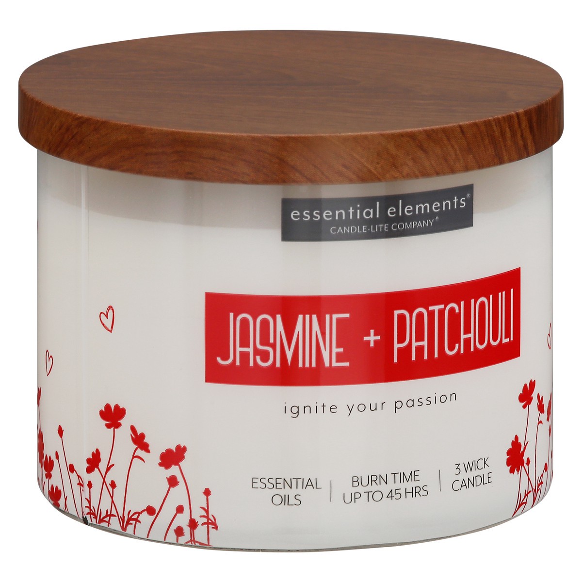 slide 2 of 9, Essential Elements Jasmine + Patchouli Candle 1 ea, 1 ct