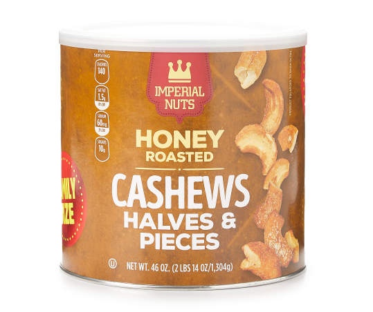 slide 1 of 1, Imperial Nuts Honey Roasted Cashews Halves & Pieces, 46 Oz., 1 ct