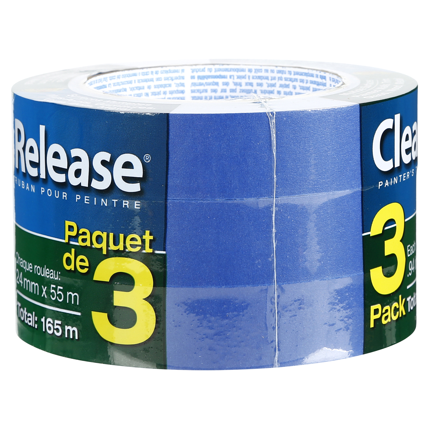 slide 3 of 5, DUCK BLUE PAINTER TAPE 3PK .94" X 60yd, 3 ct