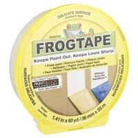 slide 9 of 29, DUCK FrogTape Delicate Surface Painting Tape, Yellow, 1.41 in. x 60 yd., 60 yd x 1.31 in