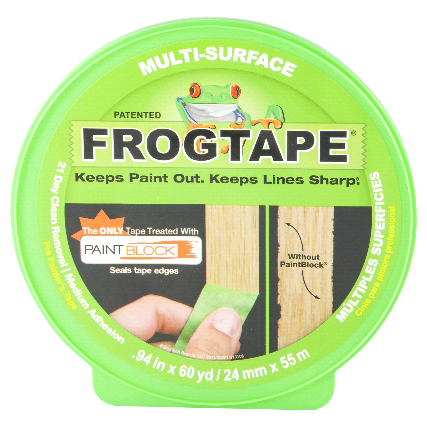 slide 1 of 2, Duck Frog Painter Tape - Green, 60 yd x 0.94 in