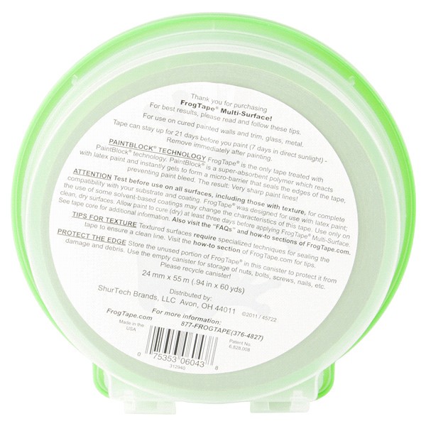 slide 3 of 5, Duck Frog Painter Tape - Green, 60 yd x 0.94 in