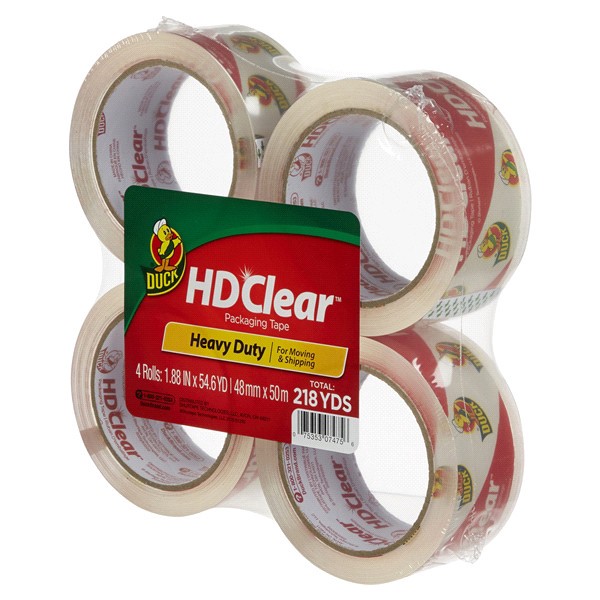 slide 17 of 29, Duck Heavy Duty Packaging Tape - Clear, 4 ct