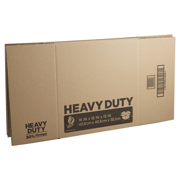slide 11 of 29, Duck Heavy-Duty Moving/Storage Boxes 16" x 15" Brown, 16 in