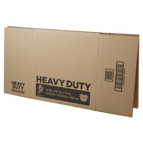 slide 7 of 29, Duck Heavy-Duty Moving/Storage Boxes 16" x 15" Brown, 16 in