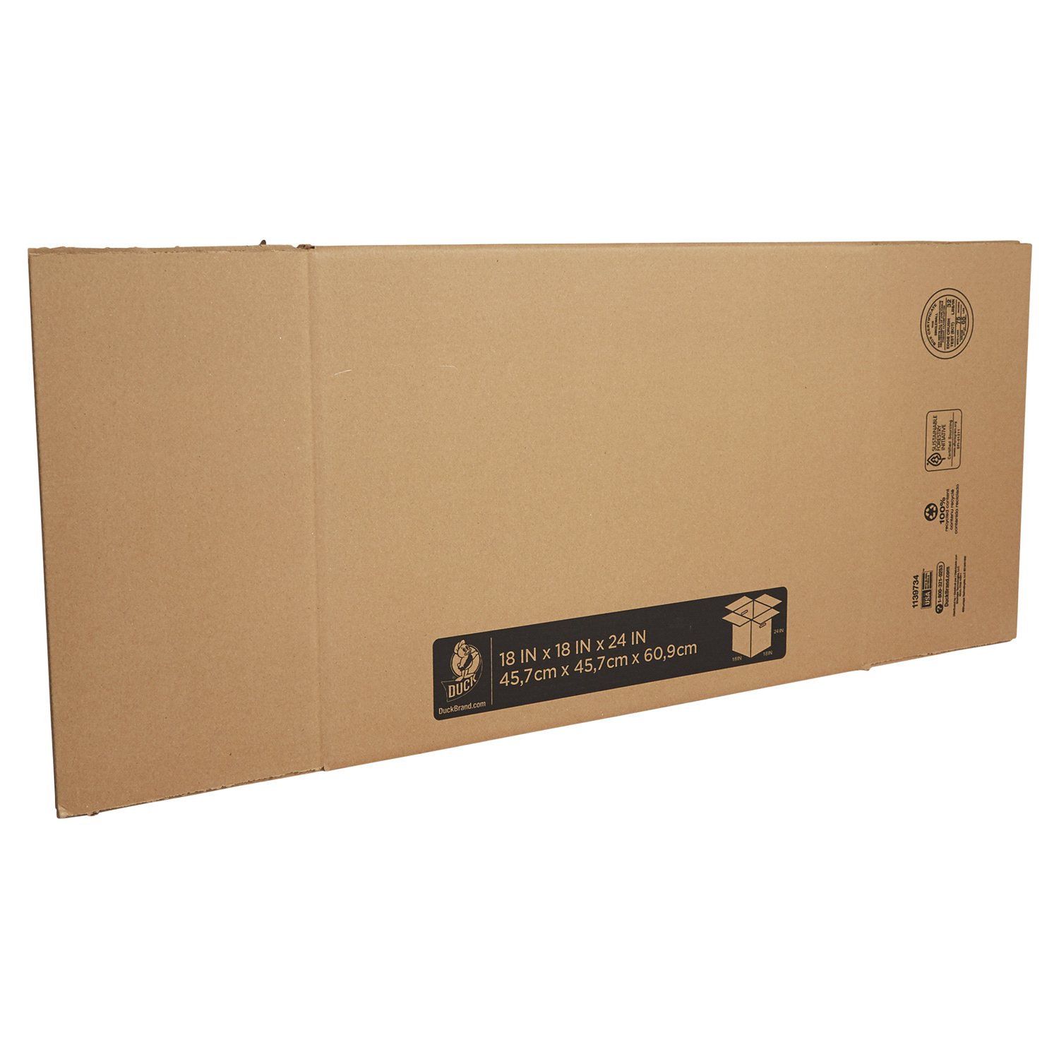 slide 4 of 5, Duck Brand Kraft Moving And Storage Box - Brown, 18 in x 18 in x 24 in