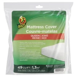 Duck Plastic Storing And Moving Mattress Cover - Clear - Queen/King