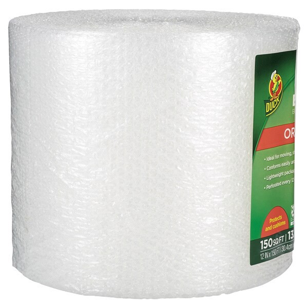 slide 10 of 29, Duck Original Bubble Wrap Cushioning - Transparent, 150 sq ft