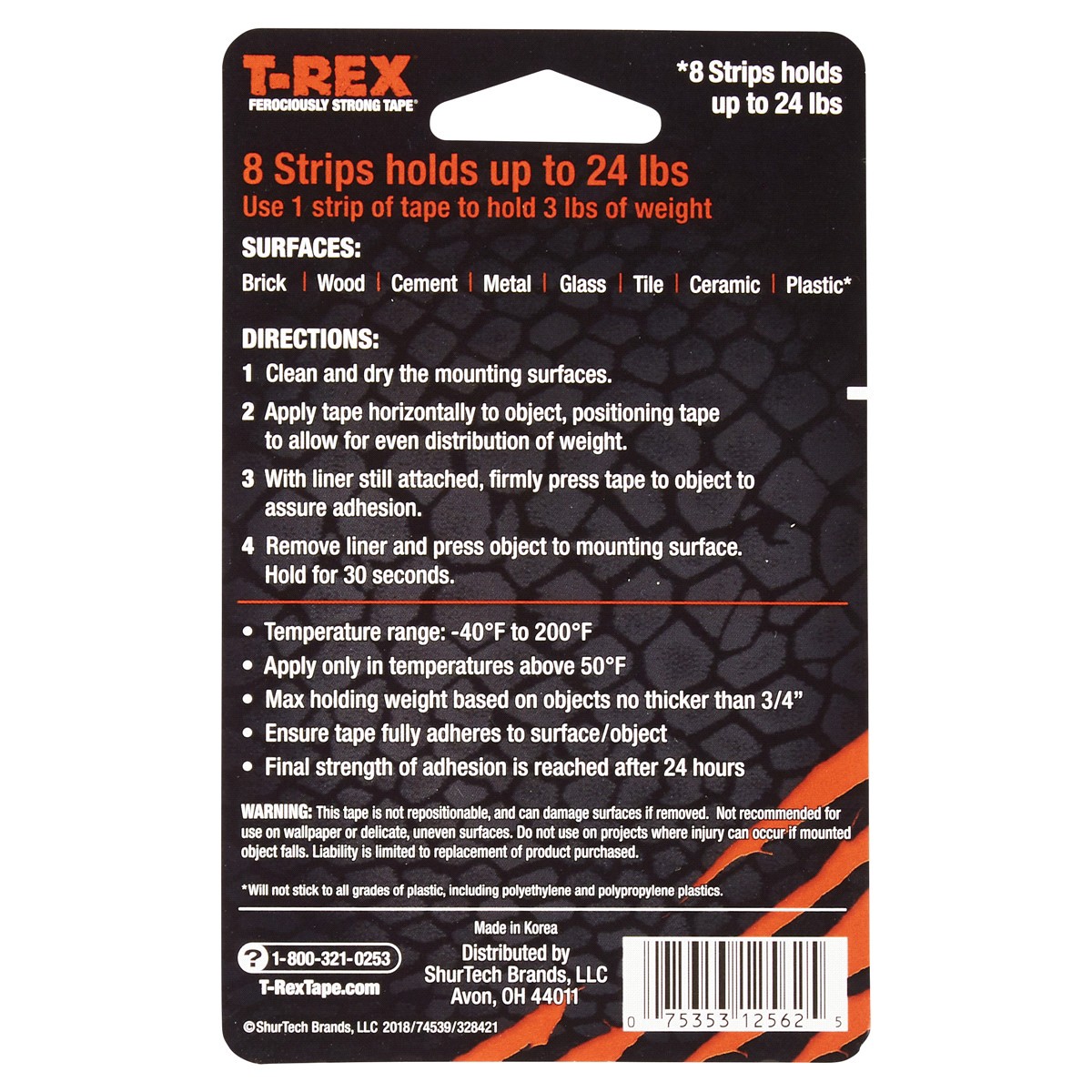 slide 2 of 2, T-Rex Extreme Tread Tape, 2 in. x 8 in., 3 ct
