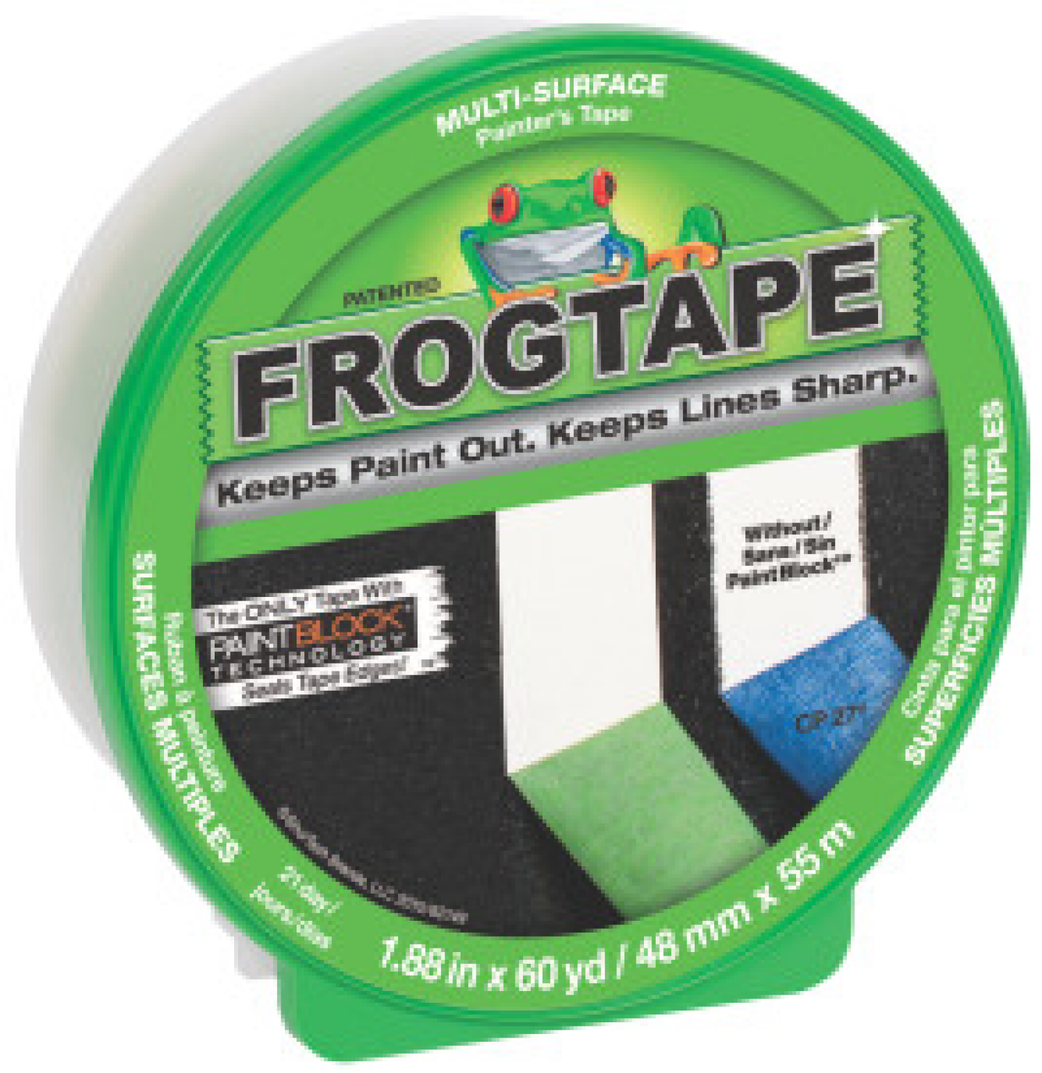 slide 1 of 1, Duck FrogTape Multi-Surface Painter's Tape - Green, 1.88 in. x 60 yd., 2 ct