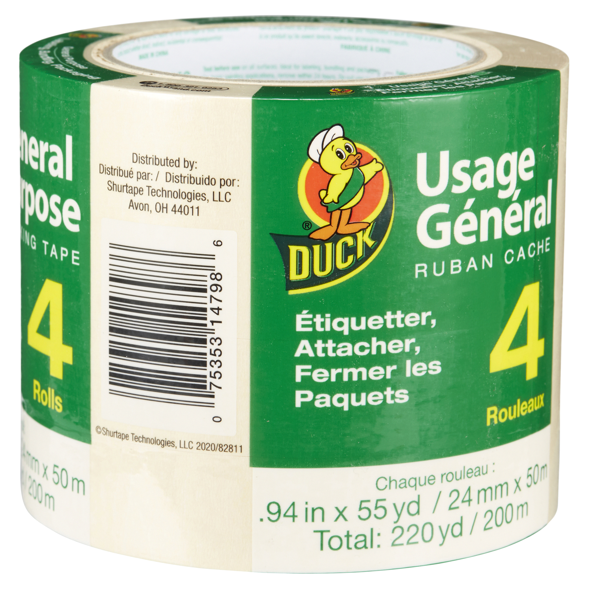 slide 28 of 29, Duck General Purpose Masking Tape, 4 ct