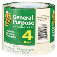 slide 24 of 29, Duck General Purpose Masking Tape, 4 ct