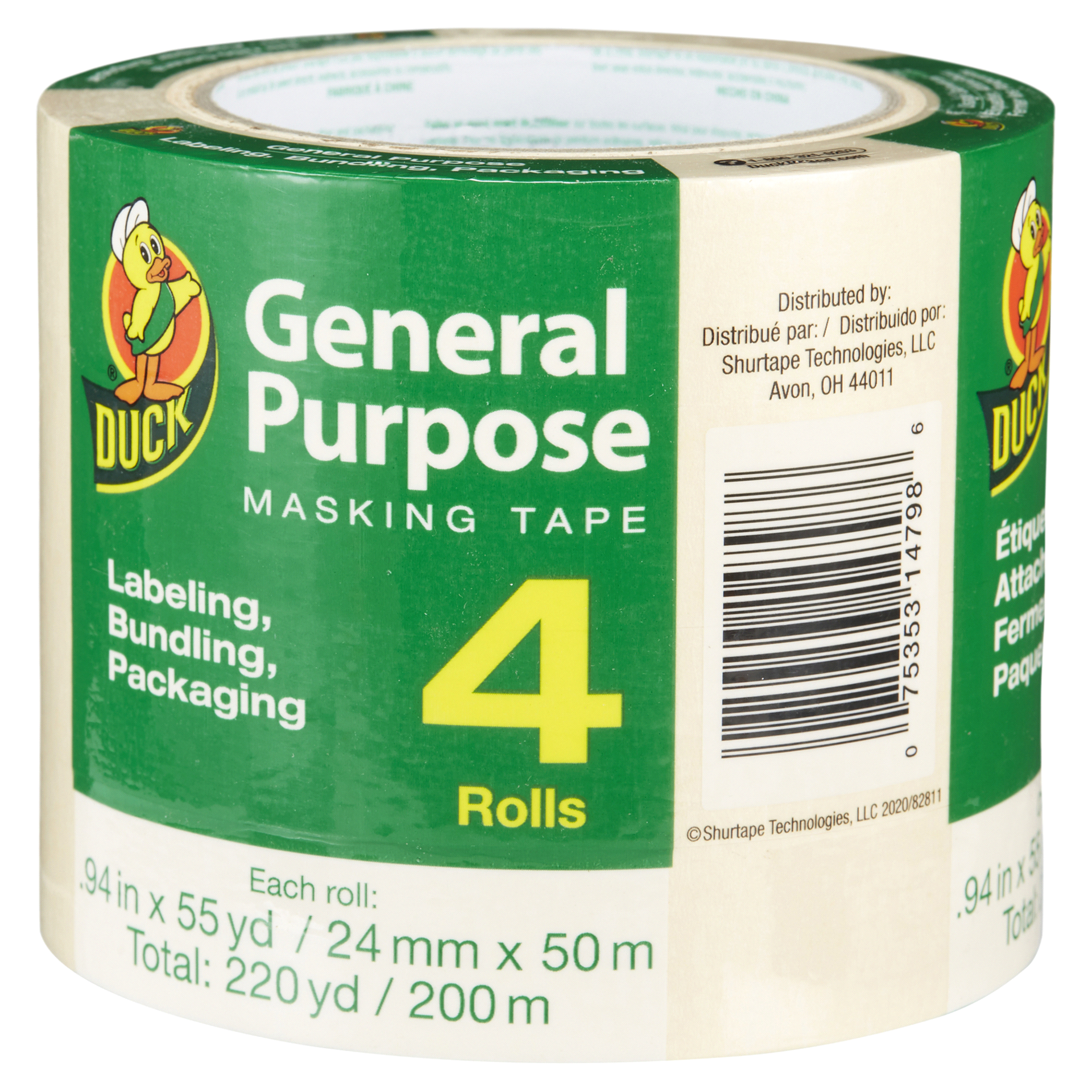 slide 5 of 29, Duck General Purpose Masking Tape, 4 ct