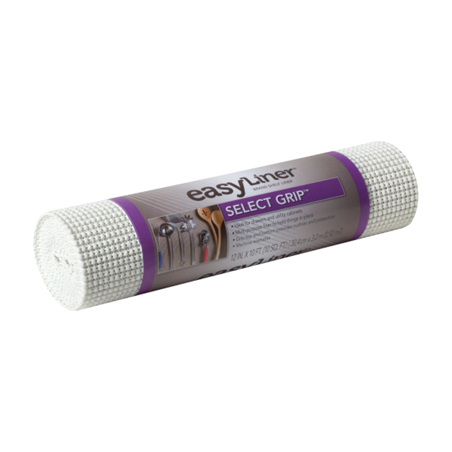 slide 1 of 2, DUCK Select Grip Easy Liner Brand Shelf Liner, White, 12" x 10', 1 ct