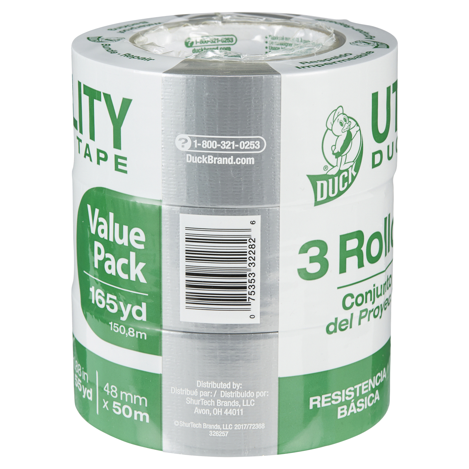 slide 3 of 5, Utility Duck Tape Brand Duct Tape - Silver, 1.88 in. x 55 yd., 3 ct