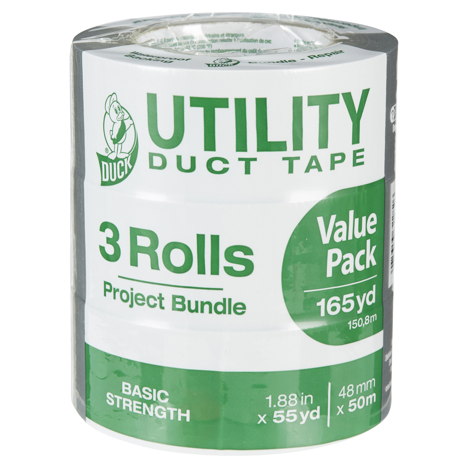 slide 1 of 5, Utility Duck Tape Brand Duct Tape - Silver, 1.88 in. x 55 yd., 3 ct