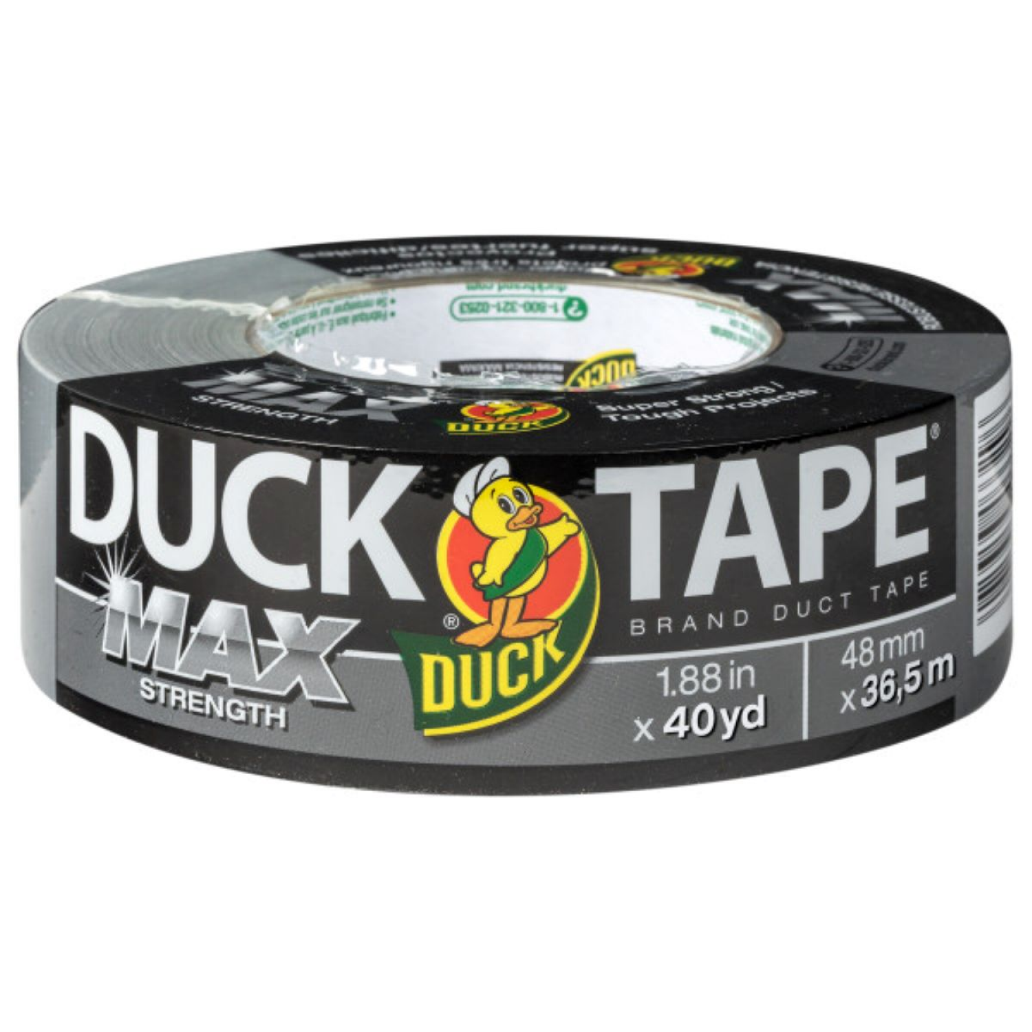 slide 1 of 1, Duck Tape Brand Duct Tape Max Strength Silver, 1.88" x 40 yd, 40 yd
