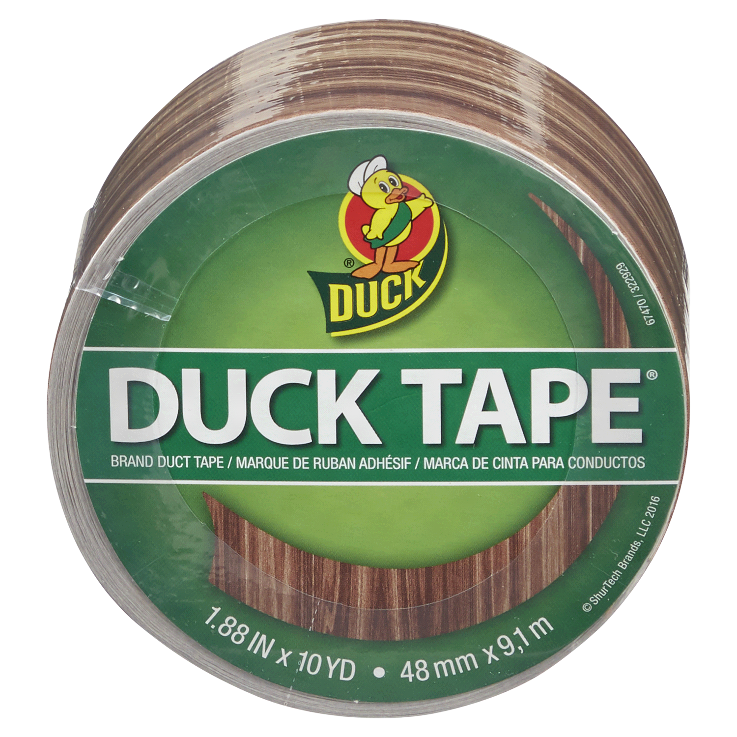 slide 1 of 5, Duck Brand Woodgrain, 10 yd, 10 yd