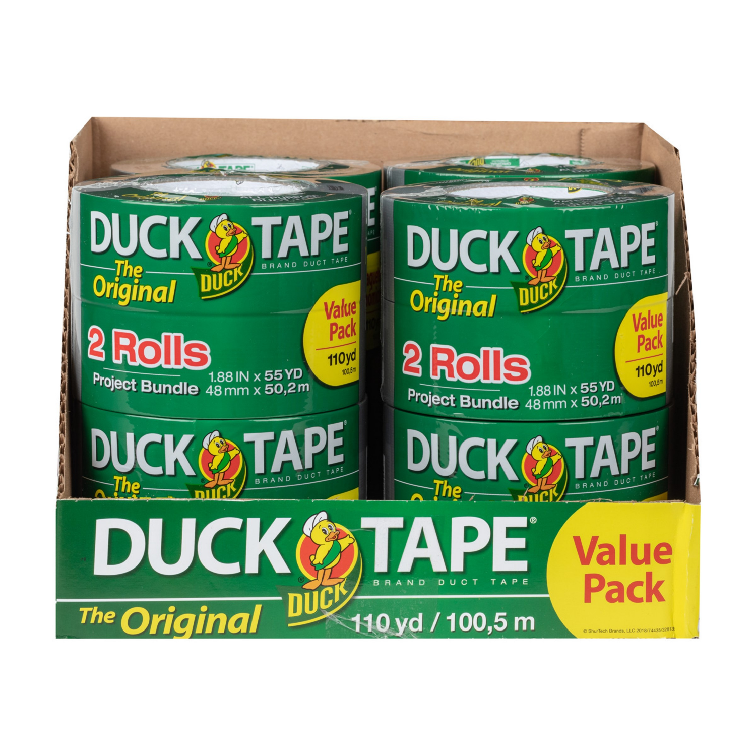 slide 3 of 6, Duck Brand The Original Strength Duck Tape Brand Duct Tape- Silver, 1.88 in. x 55 yd., 2 ct