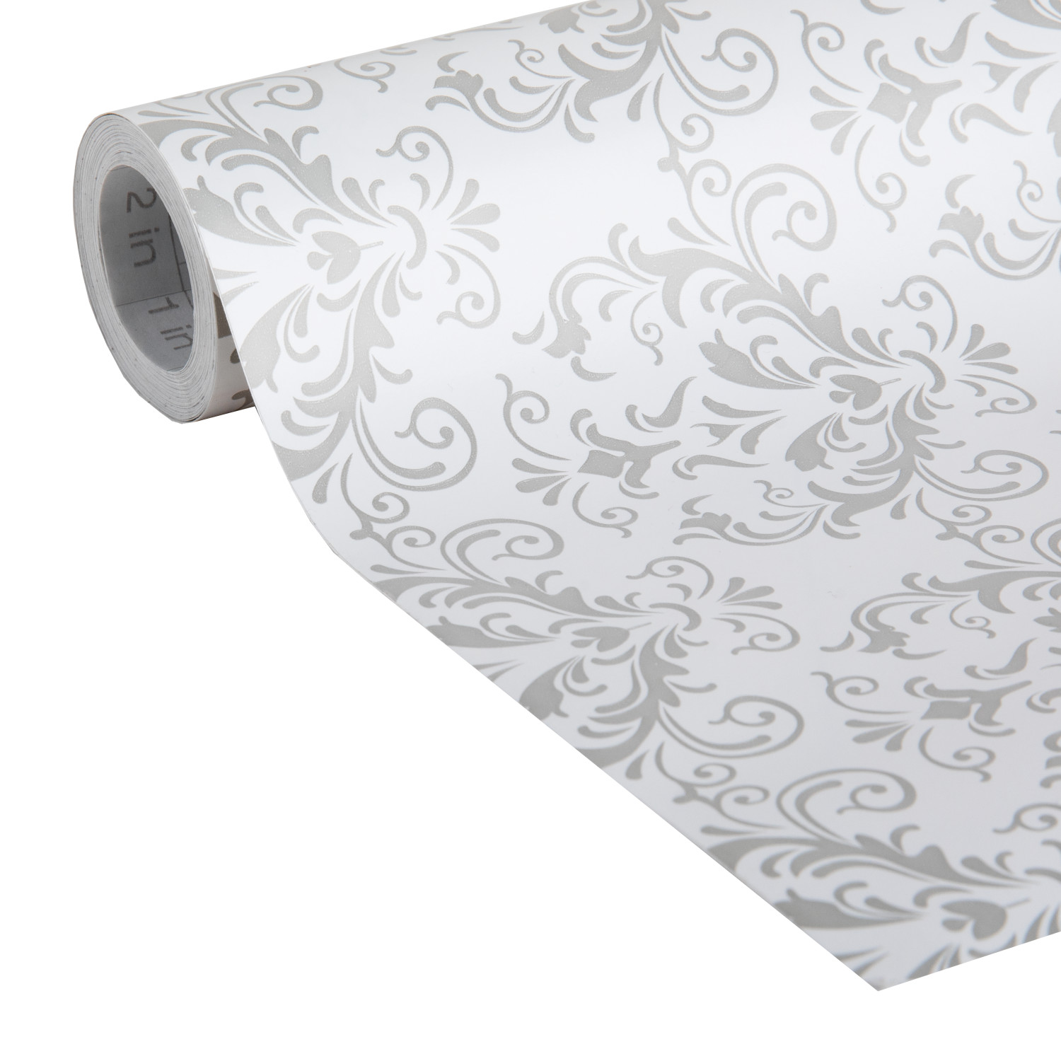 slide 4 of 4, EasyLiner Adhesive Prints Shelf Liner - Gray Damask, 20 in. x, 15 ft