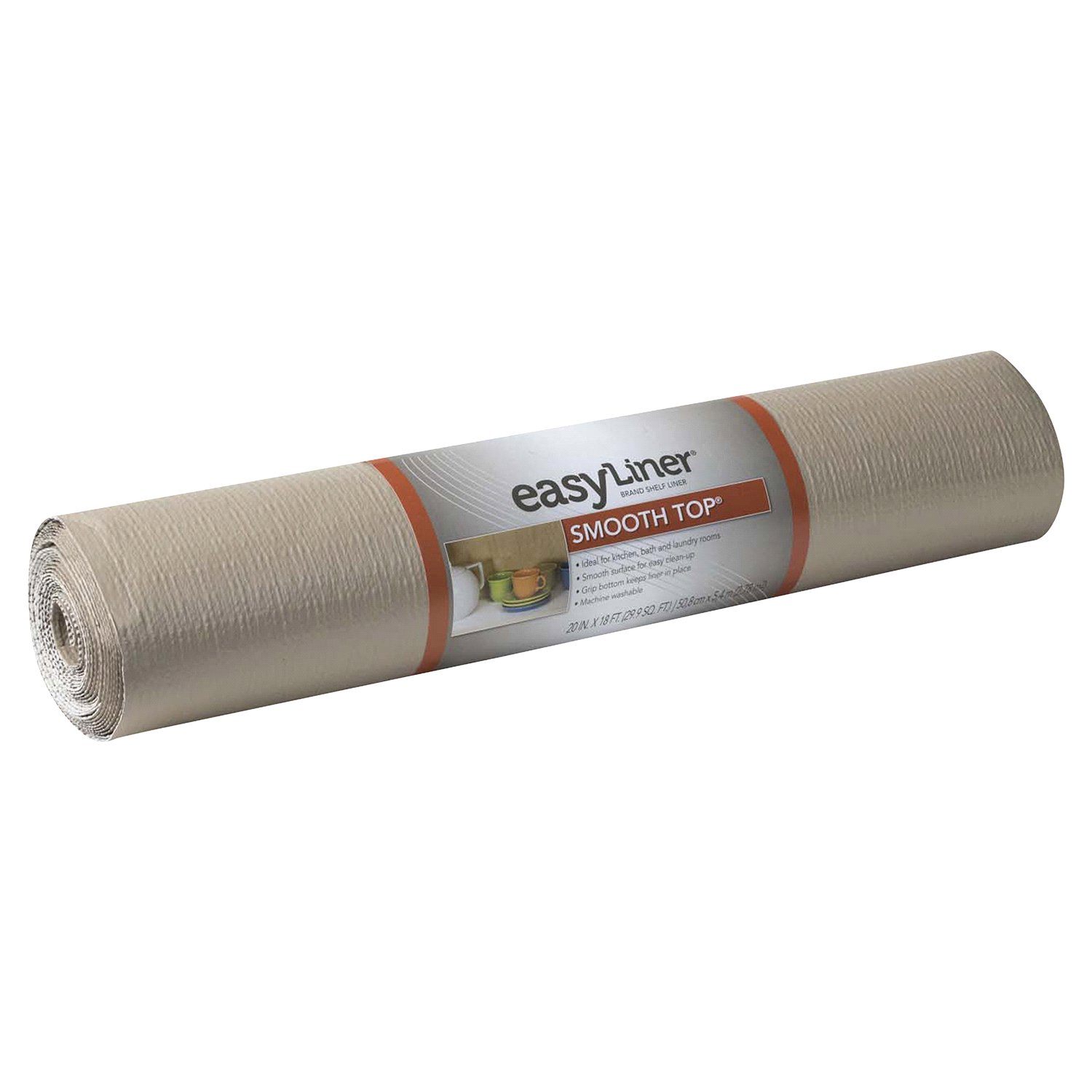 slide 1 of 3, Duck Smooth Top EasyLiner Brand Shelf Liner - Taupe, 20 in. x, 18 ft