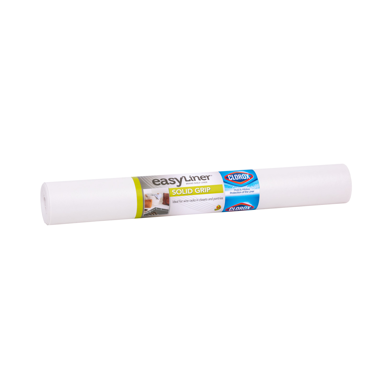 slide 1 of 3, Solid Grip EasyLiner Brand Shelf Liner with Clorox - White, 20 in. x, 6 ft