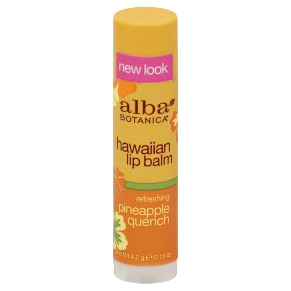 slide 1 of 1, Alba Botanica Lip Balm, Pineapple Quench, 0.15 oz