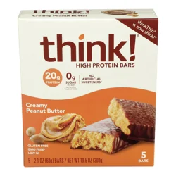 think! High Protein Creamy Peanut Butter Protein Bar 5 - 2.1 oz Bars