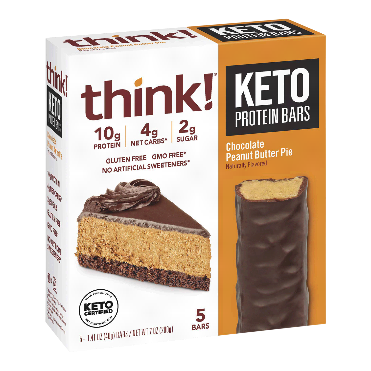 slide 1 of 2, think! Delight Chocolate Peanut Butter Pie Protein Bar 5 - 1.41 oz Bars, 5 ct
