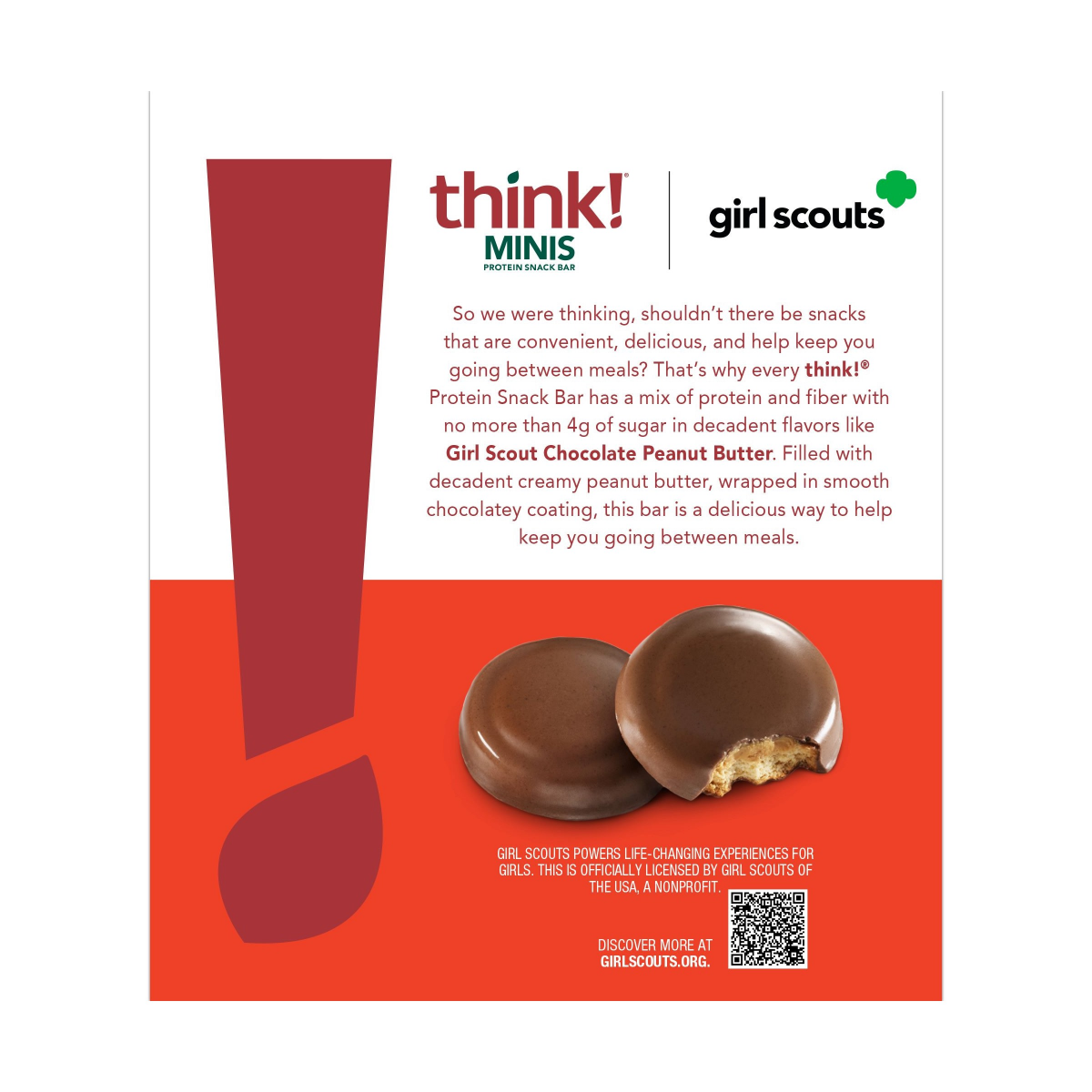 slide 2 of 2, think! Minis Girl Scouts Chocolate Peanut Butter, 8 ct, 7.34 oz