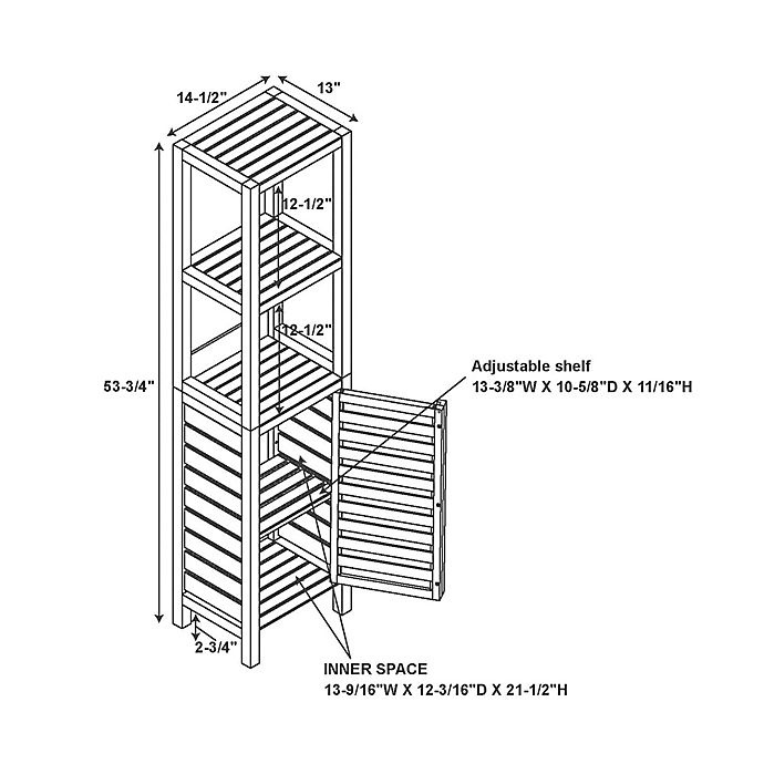 slide 3 of 3, Haven No Tools Bamboo Tower Cabinet - Mocha, 1 ct