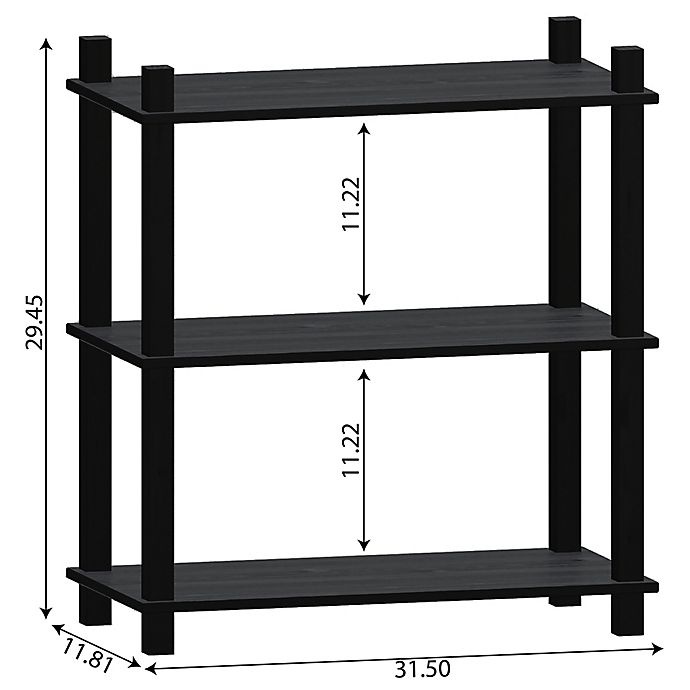 slide 4 of 6, Linon Home Movein 3-Shelf Etagere Bookcase - Black, 1 ct