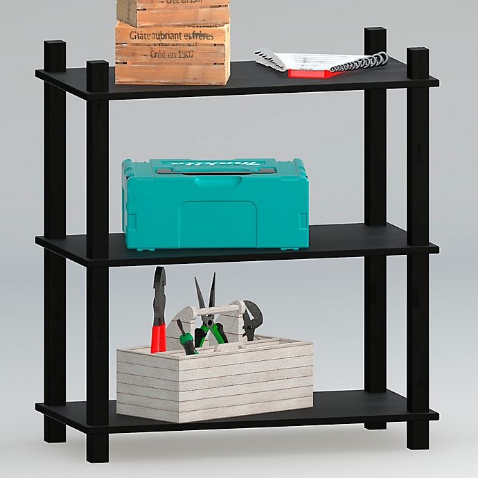 slide 3 of 6, Linon Home Movein 3-Shelf Etagere Bookcase - Black, 1 ct