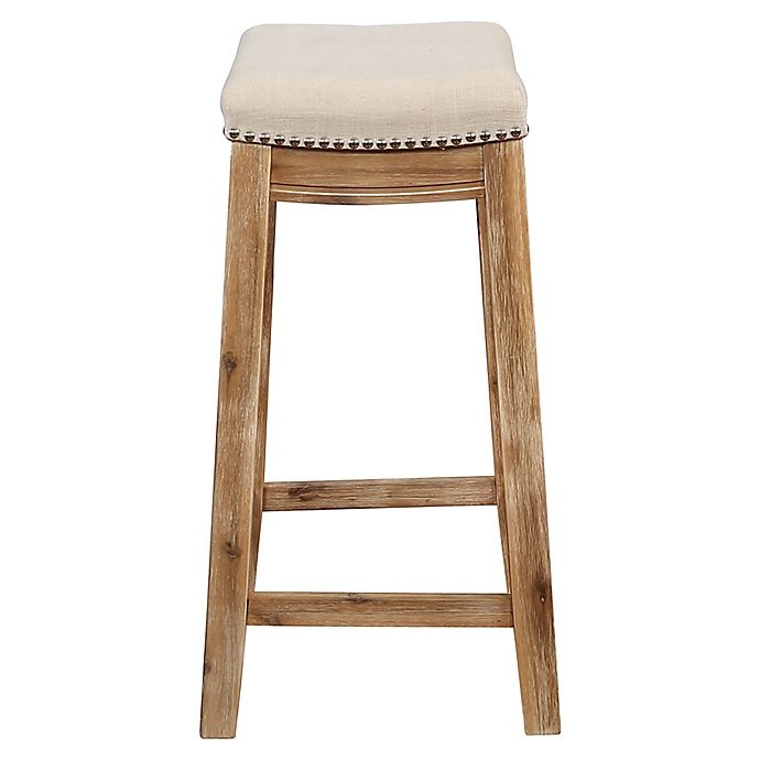 slide 4 of 6, Linon Home Westwood Counter Stool - Acacia Brown, 26 in