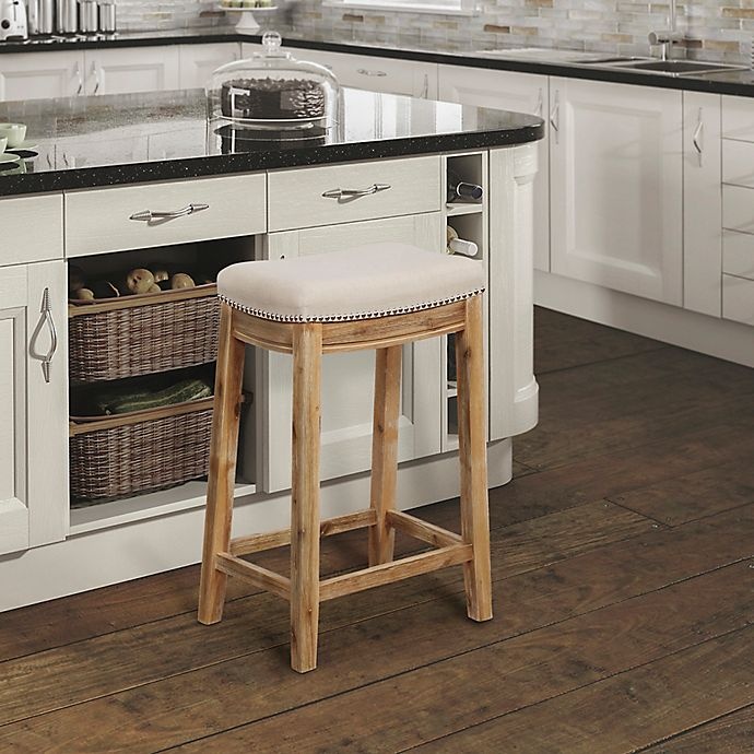 slide 5 of 6, Linon Home Westwood Counter Stool - Acacia Brown, 26 in