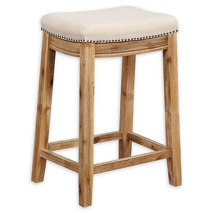 slide 1 of 6, Linon Home Westwood Counter Stool - Acacia Brown, 26 in