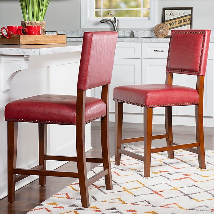 slide 2 of 4, Linon Home Brook Counter Stool - Red, 24 in