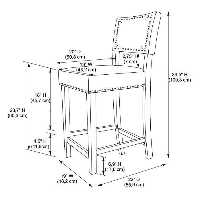 slide 3 of 4, Linon Home Brook Counter Stool - Red, 24 in