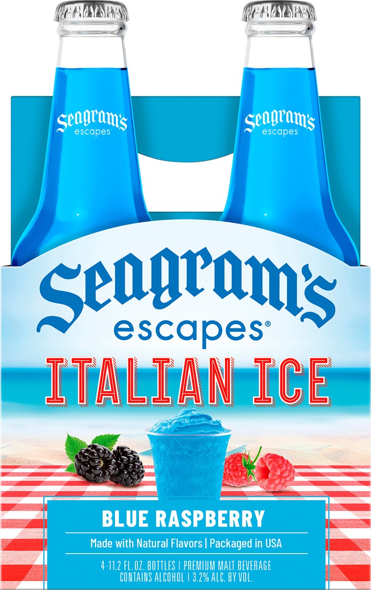 slide 7 of 8, Seagram's Blue Raspberry Italian Ice 4 Pack, 11.2 oz