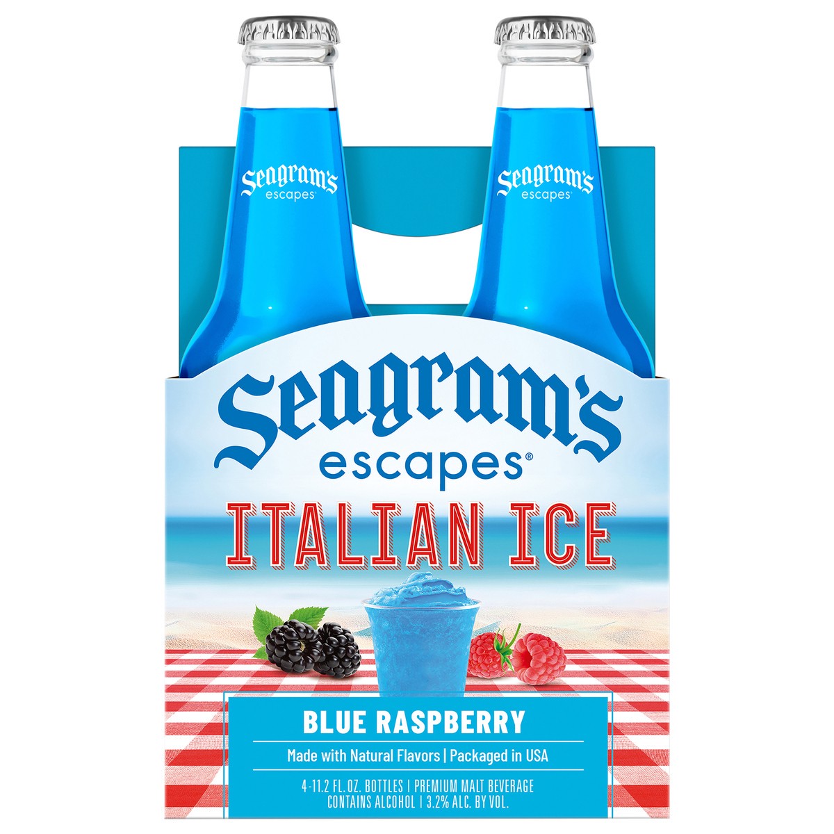 slide 8 of 8, Seagram's Blue Raspberry Italian Ice 4 Pack, 11.2 oz