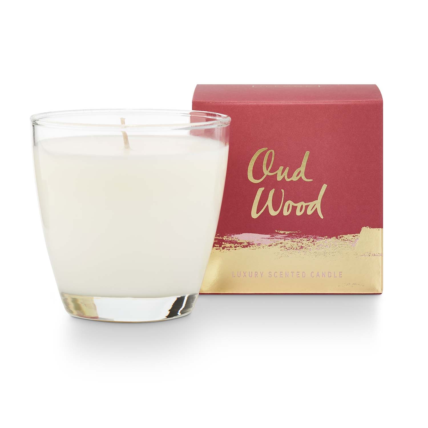 slide 1 of 1, Illume Oud Wood Demi Boxed Soy Glass Candle, 4.7 oz