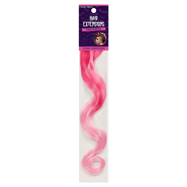 slide 1 of 1, Fright Night Pink Princess Hair Extensions Curly Ombre, 2 ct