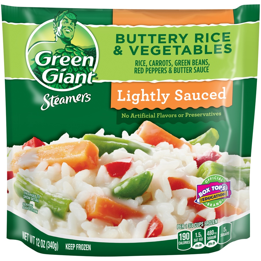 slide 1 of 3, Green Giant Steamers Lightly Sauced Buttery Rice & Vegetables, 12 oz