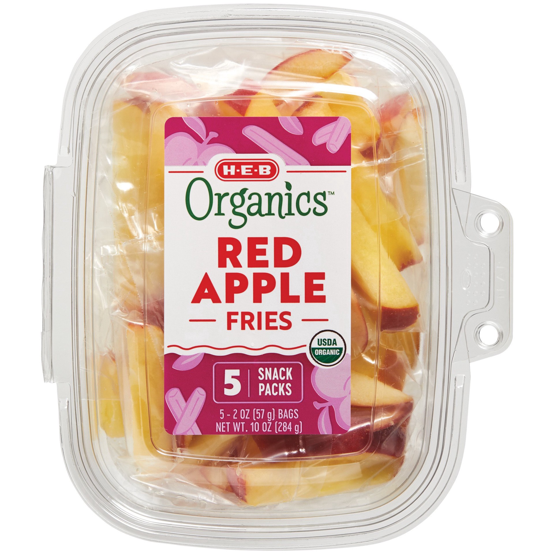 slide 1 of 1, H-E-B Organics Fresh Red Apple Fries, 10 oz