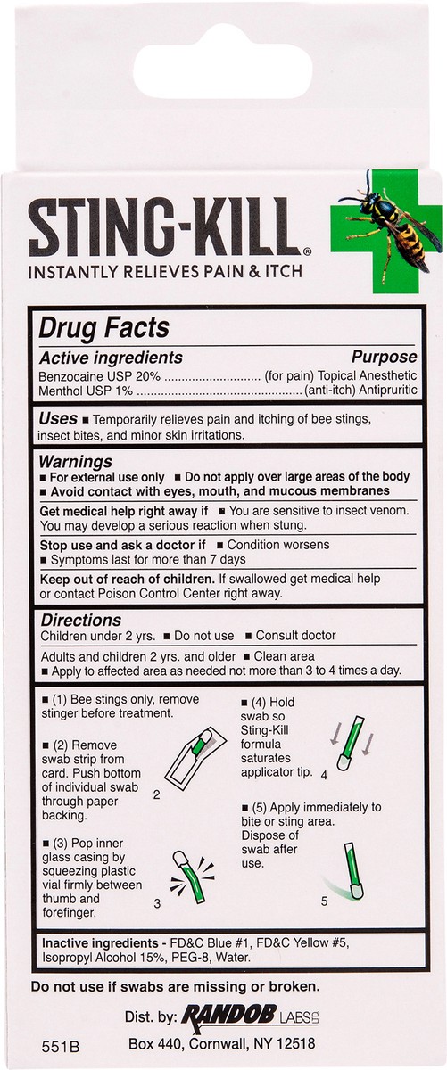 slide 6 of 7, Sting-Kill Swabs (Box), 5 ct